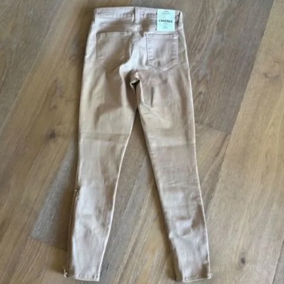 L’AGENCE Sabine High Rise Skinny Crop w/ Zip Cuff in Cappuccino - Picture 4 of 7